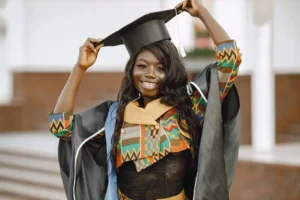 Student of University of Florida posing for a photo on her graduation day.